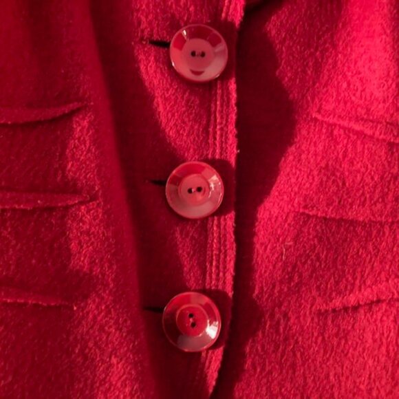Women's 100% Wool Red Hot Jacket Size 36 - Picture 1 of 4